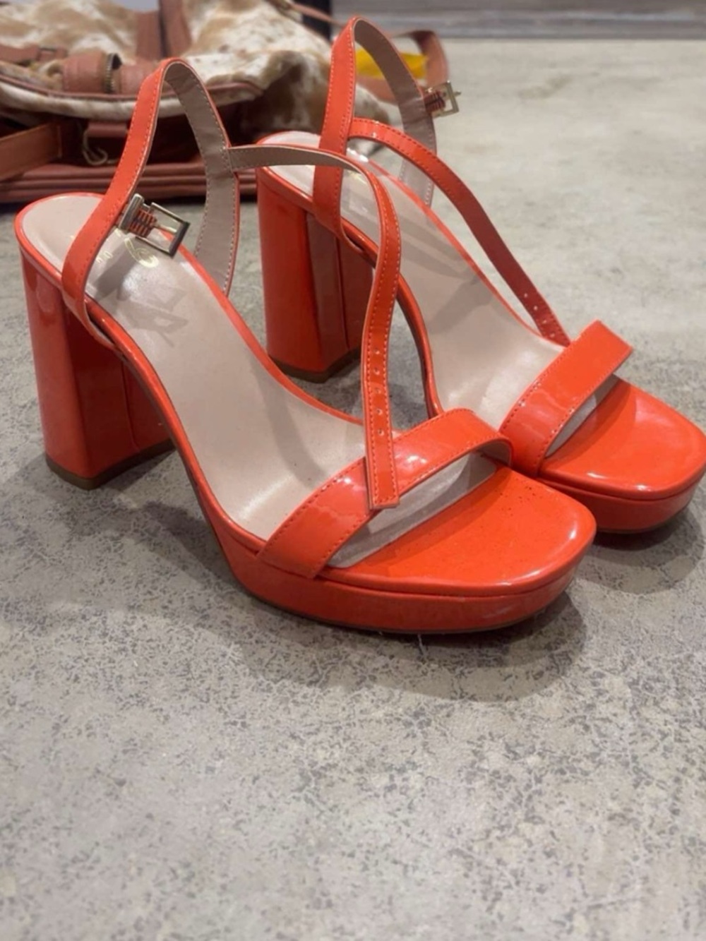 Women’s Orange Platform Block Heels